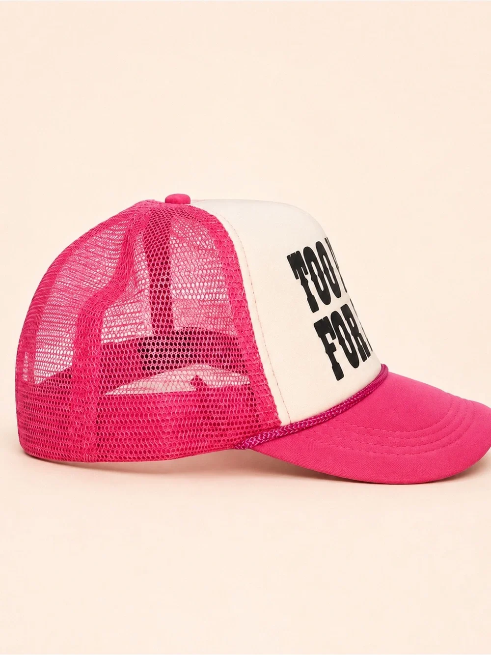 Too Pretty For Prison Trucker Hat Mesh Snapback NWOT